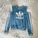 Adidas Tops | Adidas Originals Cold Shoulder Cutout Trefoil Sweatshirt | Color: Blue/White | Size: Xs
