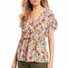 Jessica Simpson Tops | Jessica Simpson Floral Ashby Printed Woven Top | Color: Green/Red | Size: S