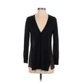 Nic + Zoe Silk Cardigan Sweater: Black Color Block Sweaters & Sweatshirts - Women's Size P Plus