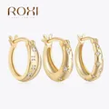 ROXI – boucles d'oreilles en argent Sterling 925 Zircon blanc cerceau en étoile pour femmes