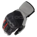 Gants de moto courts en cuir véritable gants de course noir et gris nouveau D343 3