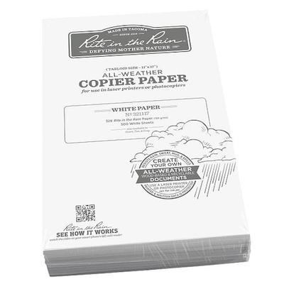 RITE IN THE RAIN 321117 Waterproof Laser Paper,32lb,PK500