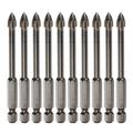 Uxcell 10pack Titanium Masonry Drill Bit 6mm Concrete Drill Bits Triangle Drill Bit with 1/4 Hex Shank