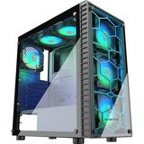 MUSETEX ATX Mid-Tower Computer Gaming Case with Tempered Glass PC Case Computer Chassis (G05N6-HB)
