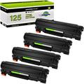 GREENCYCLE CRG125 Compatible Black Toner Cartridge Replacement for Canon 125 C125 Use with ImageClass LBP6030w LBP6000 MF3010 Laser Printer - 4 Pack CRG125