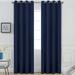 Amay Grommet Top Blackout Curtain Panel Navy Blue 150 inch Wide by 72 inch Long-1 Panel