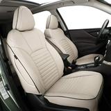EKR Custom Fit Impreza Car Seat Covers for Subaru Impreza 2013 2014 2015 2016 2017 - Full Set Leather Auto Seat Cover (Beige)
