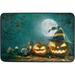 Halloween Door Mat Pumpkin with Candles Doormats Washable Floor Mat Home Decor Non-Slip Carpets Area Rug for Kitchen Living Bedroom Indoor Outdoors Use 23.6 x 15.7 Inch