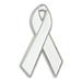 PinMart Lung Cancer Prevention and Awareness Enamel Lapel Pin â€“ White Ribbon prevention Pin