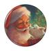 Christmas Holiday Santa Claus with Puppy Pinback Button Pin