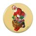 Christmas Holiday Santa and His Bag of Toys Pinback Button Pin