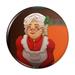 Mrs Claus with Mistletoe Santa Christmas Holiday Pinback Button Pin