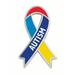 PinMart Autism Awareness Multicolored Ribbon Pin â€“ Nickel Plated Enamel Lapel Pin - Inspiring Symbols of Autism Support - Secure Clutch Back for Hats Scarves and Backpacks