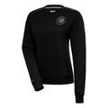 Women's Antigua Black Chicago Cubs Brushed Metallic Victory Pullover Sweatshirt