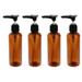 4PCS 100ml Mini Lotion Storage Bottles Cosmetics Perfume Dispensers Portable Shampoo Holders Containers for Travel Trip Outdoor (Black Press Pump Brown Bottle)