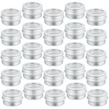 Tinksky 15pcs 5ML Aluminium Jar Clear Screw Lid Round Storage Boxes Ointment Boxes