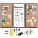 Cork Board and Whiteboard Combination Board for Wall 3-Pack 12 X 24 Cork White Board for Home and Office