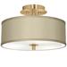 Sesame Faux Silk Gold 14" Wide Ceiling Light