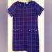 J. Crew Dresses | J. Crew Knee Length, Short Sleeve, Dress Navy Blue Plaid 2 | Color: Blue/Red | Size: 2