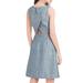 J. Crew Dresses | J. Crew Linen Chevron Striped Sleeveless Mini Dress Criss Cross Back Sz 4p | Color: Blue/White | Size: 4p