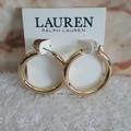 Ralph Lauren Jewelry | New Ralph Lauren Gold Hoop Earrings | Color: Gold | Size: Os