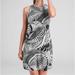 Athleta Dresses | Athleta Santorini Sz Xs Black Zuma Print Modal Sleeveless High Neck Dress | Color: Black/White | Size: Xs