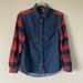 Urban Outfitters Tops | Bdg Womens Shirt Denim Flannel Plaid Size S Button Down Pocket Casual Blue Top | Color: Blue/Red | Size: S