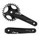 FOMTOR Single Speed Crankset, Bike Crank Arm Set 170mm 104 BCD Road Bike Crankset, Mountain Bike Narrow Wide Tooth Chainring 30T, for MTB BMX Mountain Road Bicyle, Black