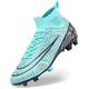 DimaiGlobal Football Boots Men's High-Top Spikes Outdoor Trainers Cleats Professional Competition Athletics Training Sneakers Teenager Breathable Soccer Shoes Unisex 8UK Turquoise