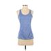 Reebok Active Tank Top: Blue Color Block Activewear - Women's Size Small