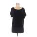 Calvin Klein Short Sleeve Top Blue Color Block Scoop Neck Tops - Women's Size Medium