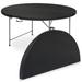 MoNiBloom Folding Plastic Dining Round Table Collapsible Camping Picnic Party Circular Desk Wood in Black | 29.5 H x 66 W x 66 D in | Wayfair