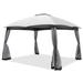 Costway 10 x 12 Feet Patio Double-Vent Canopy with Privacy Netting and 4 Sandbags-Gray