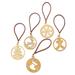The Holiday Aisle® Snowy Magic 5 Piece Holiday Shaped Ornament Set Fabric in Brown/Yellow | 0.02 H x 1.4 W x 1.4 D in | Wayfair