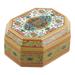 Bungalow Rose Kring Srinagar Garden Papier Mache Decorative Box, Wood in Brown/Gray/Green | 2.2 H x 5 W x 4 D in | Wayfair