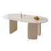Orren Ellis Lidmila Pedestal Dining Table Wood in Black/Brown/White | 29.5 H x 71 W x 35.4 D in | Wayfair 89B8CAA598D849E7B66B5D7AE336261B