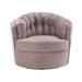 Barrel Chair - Rosdorf Park Gebhard 34 inches Wide Velvet Swivel Barrel Chair Velvet in Brown | 30 H x 34 W x 33 D in | Wayfair