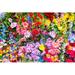 Ebern Designs Flower Background - Wrapped Canvas Photograph Canvas in Green/Red/Yellow | 8 H x 12 W x 1.25 D in | Wayfair