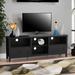 Gracie Oaks Woodbridge TV Stand for TVs up to 75" Wood in Black | 24.7 H x 70 W x 15.3 D in | Wayfair 0F2B259C3C5840EBBE36105E9379330D