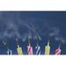 Ebern Designs Colorful Birthday Candles - Wrapped Canvas Photograph Canvas in Blue | 8 H x 12 W x 1.25 D in | Wayfair