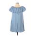 Zara Casual Dress - A-Line: Blue Print Dresses - Women's Size X-Small