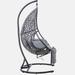 Patio PE Rattan Swing Chair With Stand and Leg Rest