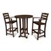 POLYWOOD La Casa Café 3-Piece Round Farmhouse Bar Set