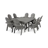 POLYWOOD Vineyard Adirondack 9-Piece Nautical Trestle Dining Set