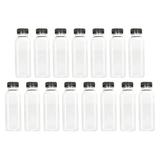 HOMEMAXS 15pcs Empty Beverage Containers Plastic Juice Bottles with Lids for or Juice Milk