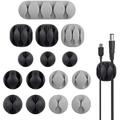 15 Pack Long Lasting Cable Clips Desktop Cord Holder & Hook Charging Power Cable Drop Adhesive Wire Organizer & Management System for TV PC Laptop Home Office Nightstand Desk - CLIP02