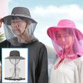 Hat women s summer outdoor sunscreen sun hat veil sun hat cycling cover face cool hat fisherman hat men s fishing hat/rose Red