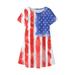 Baby Deals!Toddler Girls Casual Dresses Kids Dresses Clearance Toddler Kids Baby Girls Independence Day Fashion Cute Short Sleeve Star Print Dress