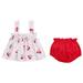 Fsqjgq Girls Short Sets Toddler Baby Girl Clothes Summer Toddler Girls Sleeveless Prints Tops Shorts Two Piece Outfits Set for Kids Clothes Size 66 Red