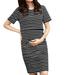 Floral Dresses for Women Women Boat-Neck Pregnant Nursing Maternity Short Sleeve Stripe Summer Dress Maternity Tights